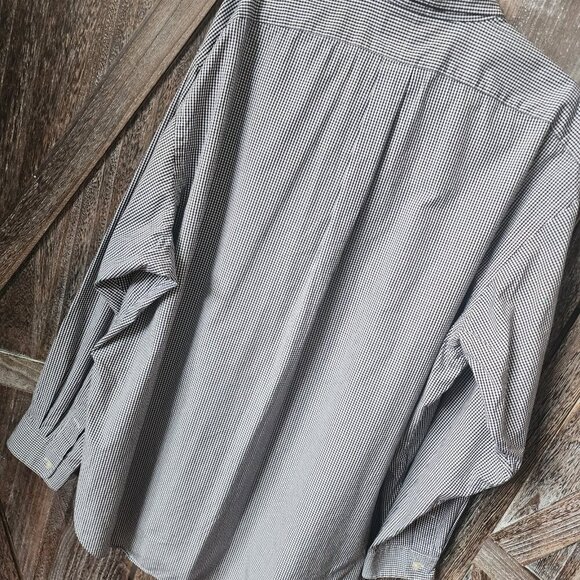 Ralph Lauren Golf Tilden Button Up Long Sleeve Shirt Black & White Check XXL EUC - Picture 8 of 8